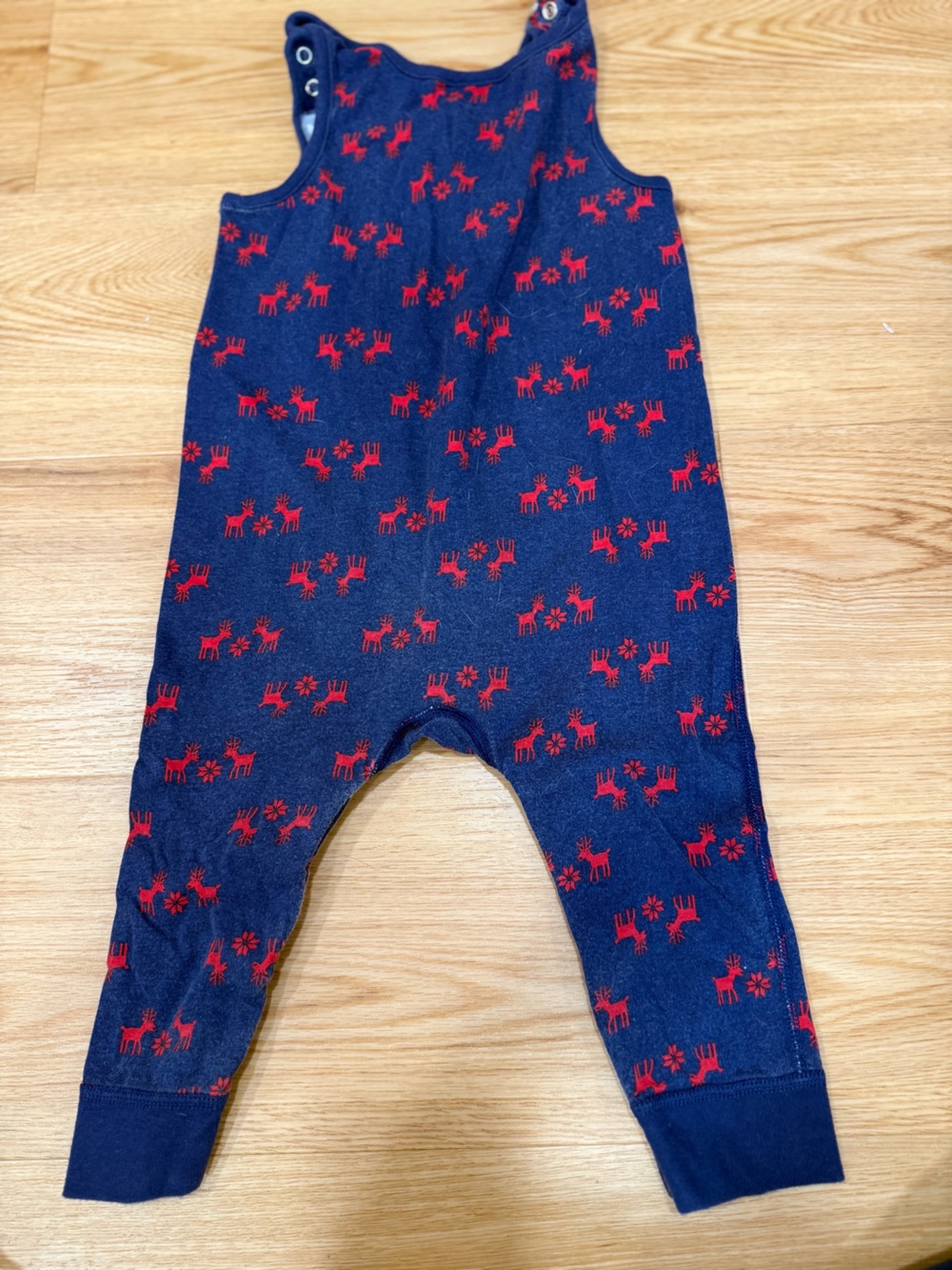 Hanna Andersson Baby Romper with Red Reindeer Print